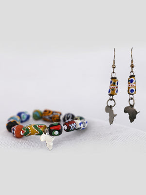 African Trade Beads  Bracelet & Earring Sets