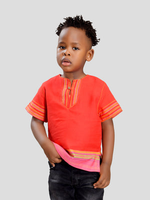 Kids Kikoy V-Neck Shirt