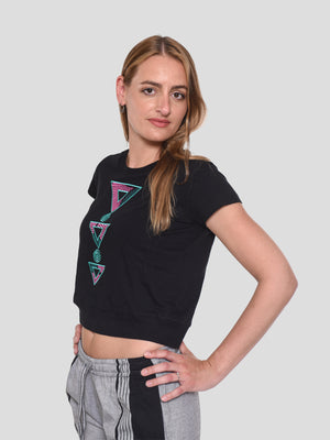 Wakanda Crop-Top with Kitenge Applique