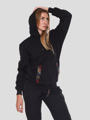 MU Cotton Fleece Hoodies with Kitenge
