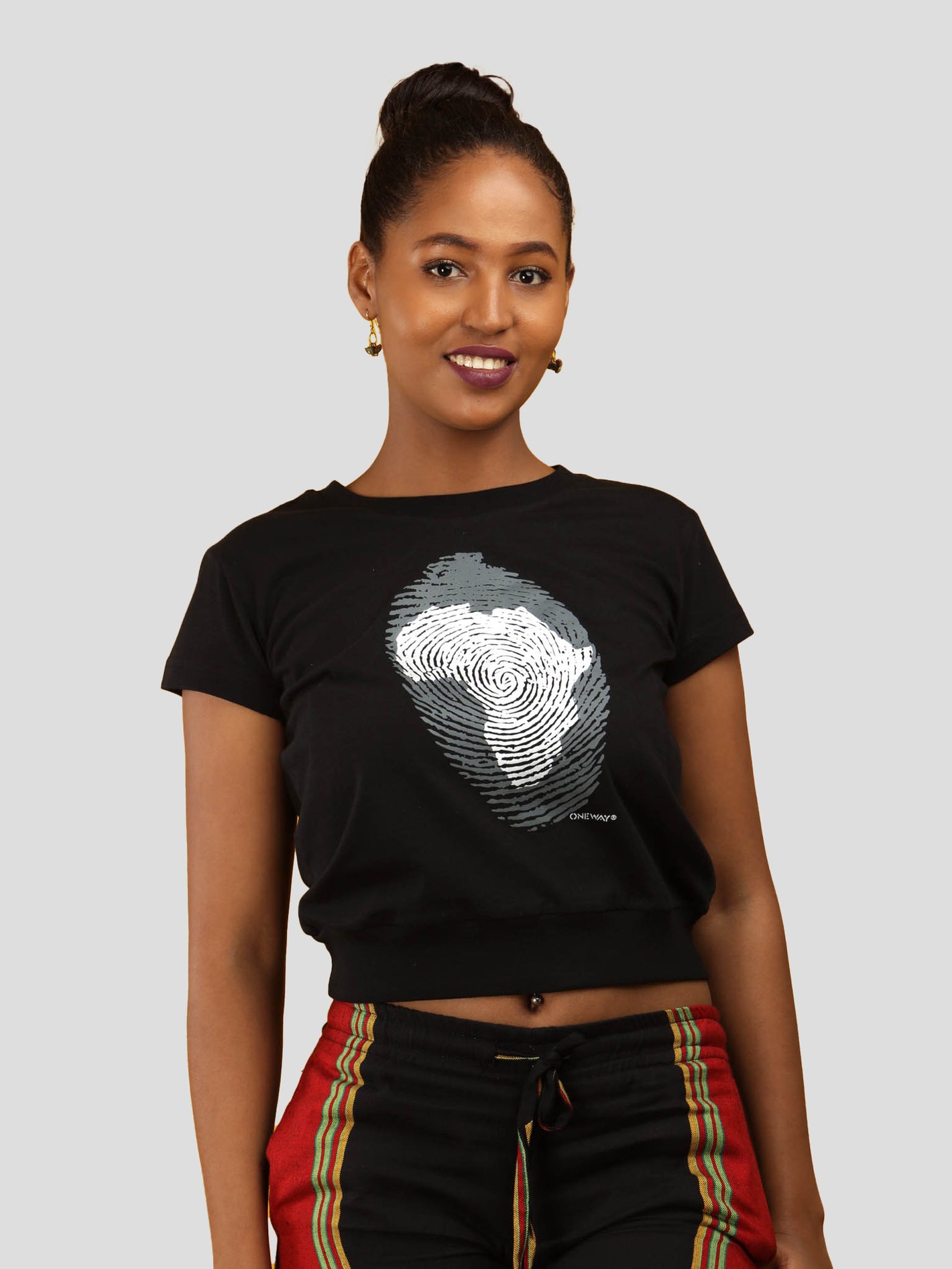 Africa Thumb Print Crop Top