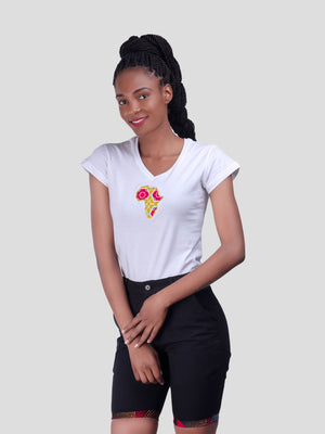 Africa Khanga Applique Ladies T-Shirt
