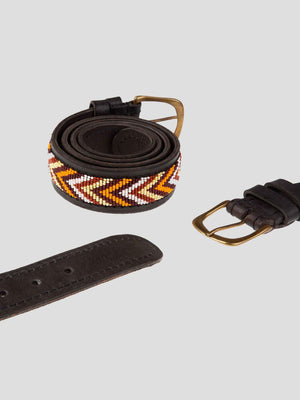 Handmade Maasai Beaded Leather Belt – Kenyan Artisan Design | Oneway Kenya Belts 725