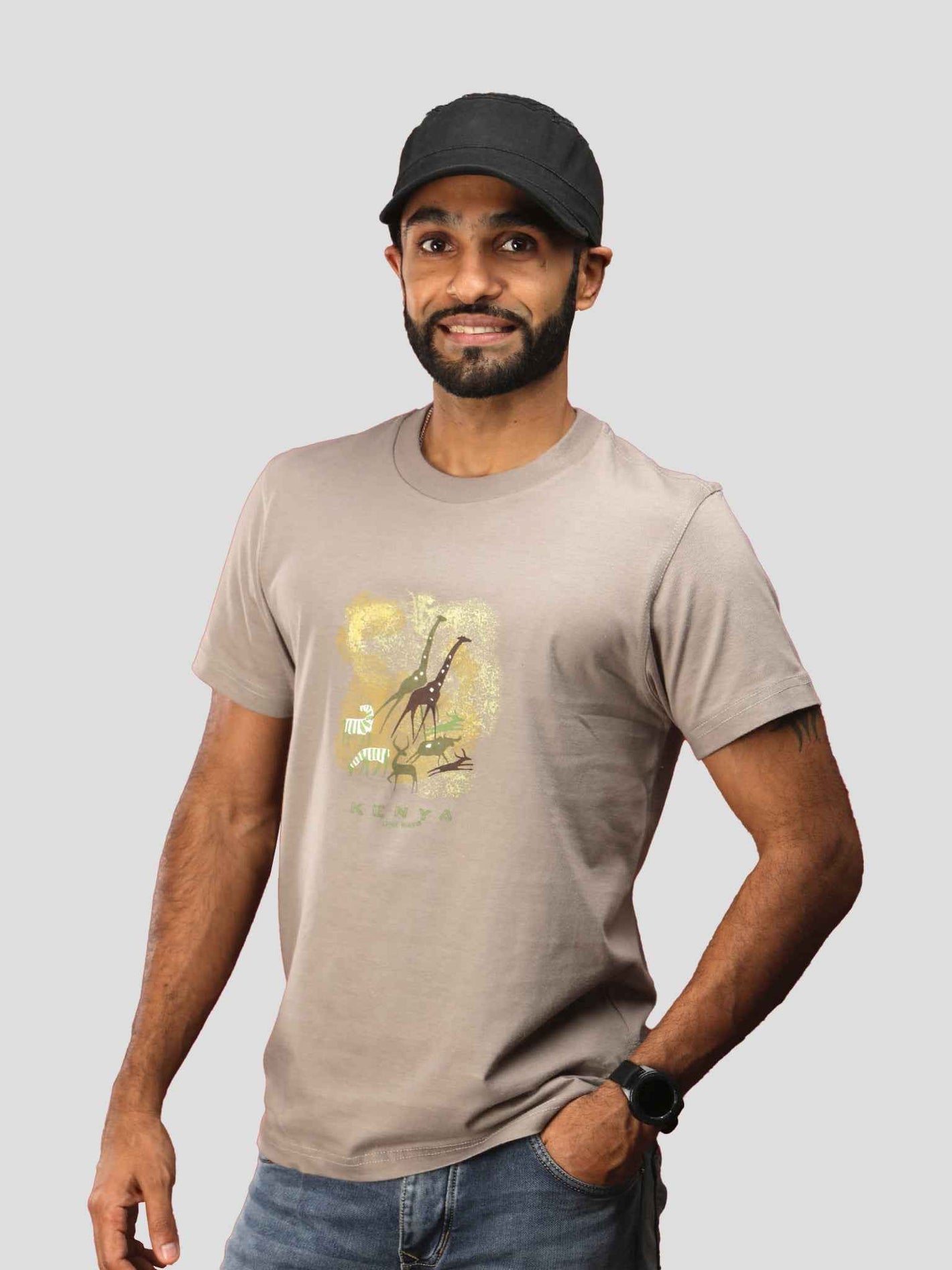 Oneway Kenya Cave Paintings T-Shirt – 100% Cotton