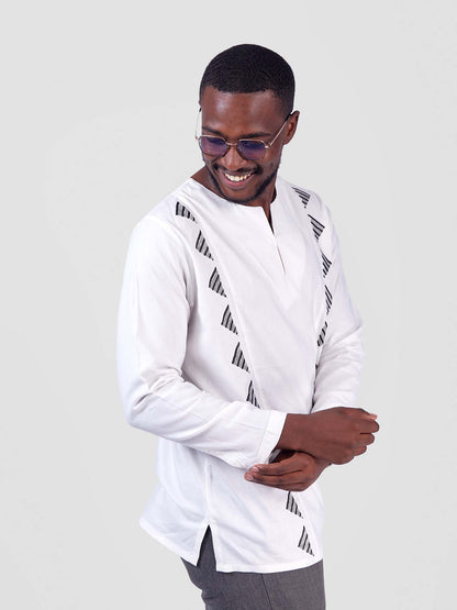Effortless Style: Linen BW Long Sleeved Shirt by Oneway Kenya