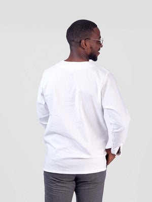 Handcrafted Elegance: Oneway Kenya Linen BW Long Sleeved Shirt