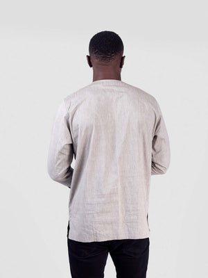 Effortless Style: Linen BW Long Sleeved Shirt by Oneway Kenya
