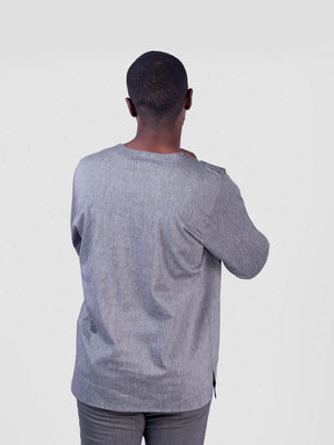 Oneway Kenya Linen BW Long Sleeved Shirts – Shop Now-Grey