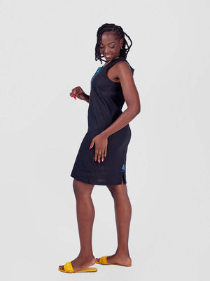 Malaika Dress – Linen & Kitenge | Fair Trade Handmade in Kenya by Oneway