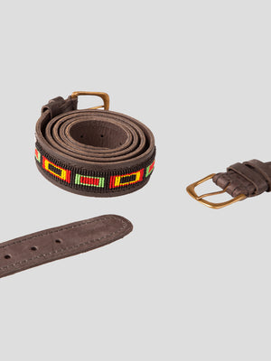 Handmade Maasai Beaded Leather Belt – Kenyan Artisan Design | Oneway Kenya Belts 800