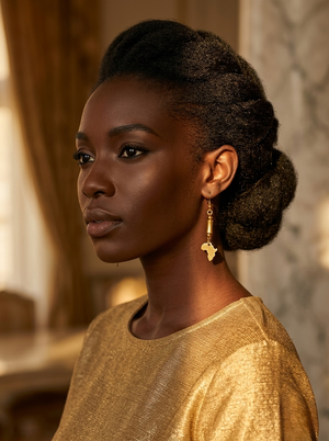 Irene Earrings - Polished Brass Africa Map Drop Jewelry | OneWay Kenya