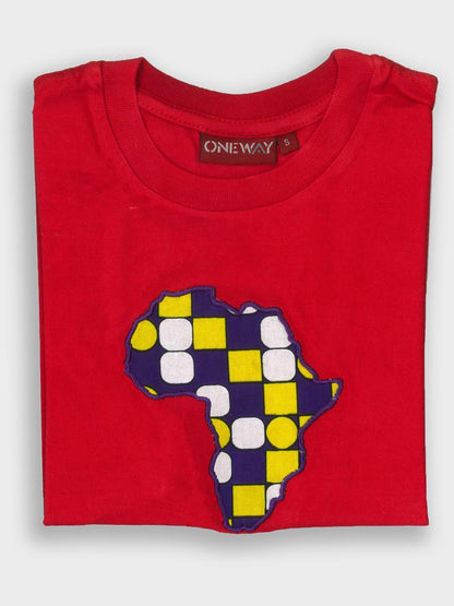 Africa Khanga Applique Kids T-Shirt | Authentic African Kidswear | Oneway