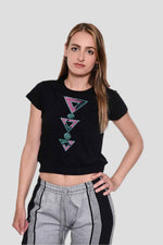 Wakanda Crop-Top with Kitenge Applique