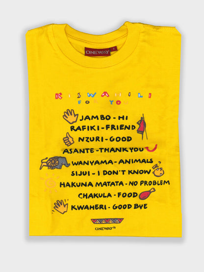 Kiswahili Kids T-Shirt | Ethical African Kidswear from Oneway Kenya
