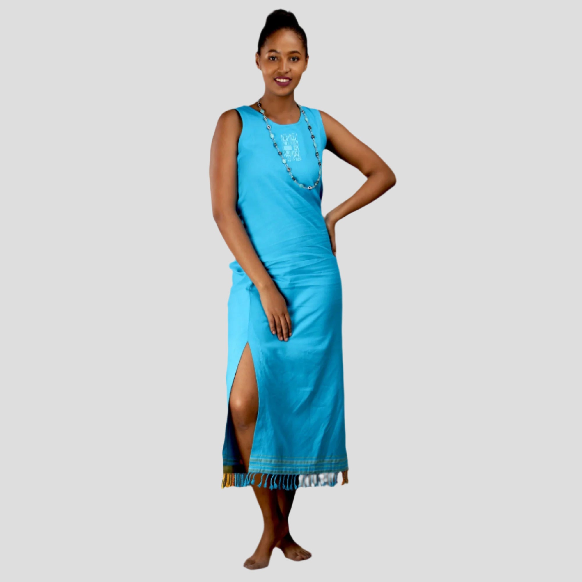 slim fit dress slacks Yellow Sun- African Cotton Print Dress S main image 1