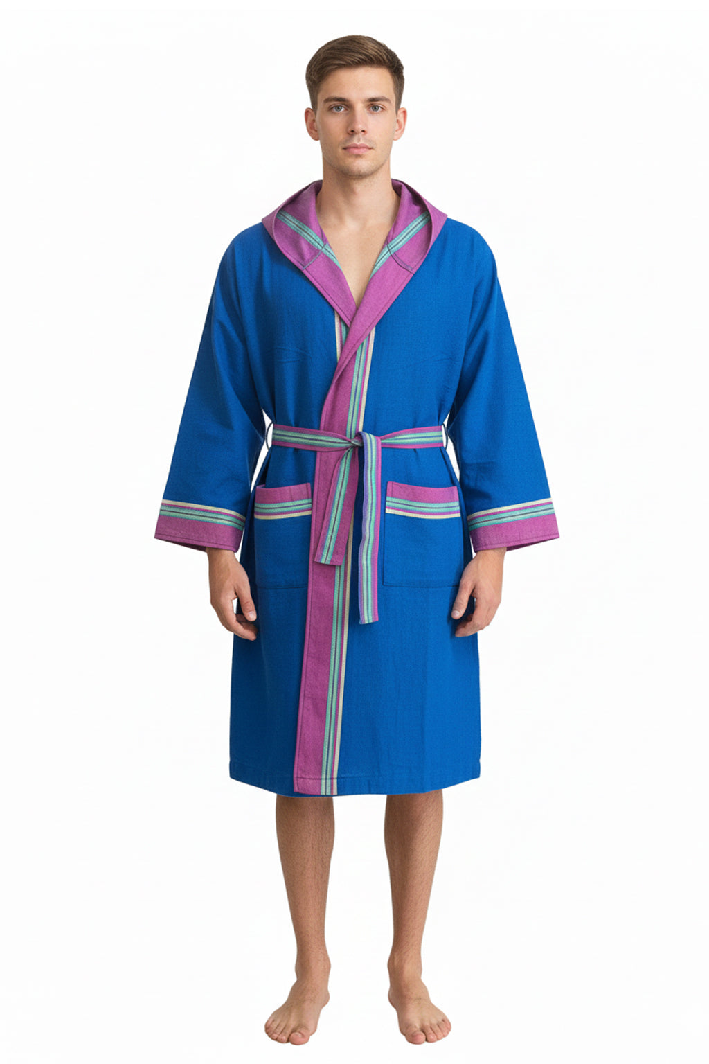 Kikoy Bathrobe / Gown – Handmade Kenyan Cotton Robe by Oneway Kenya