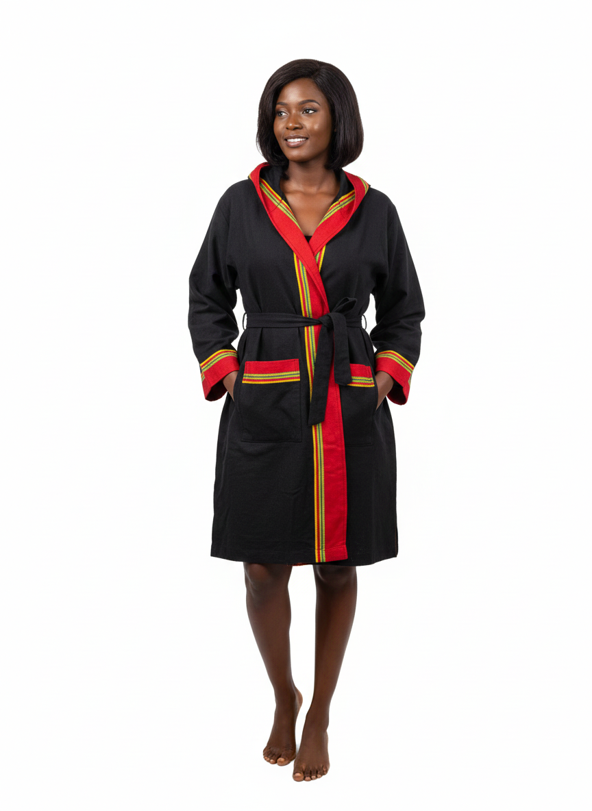 Kikoy Bathrobe / Gown – Handmade Kenyan Cotton Robe by Oneway Kenya