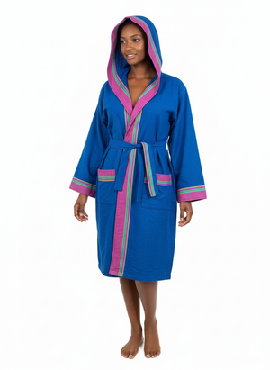 Kikoy Bathrobe / Gown – Handmade Kenyan Cotton Robe by Oneway Kenya