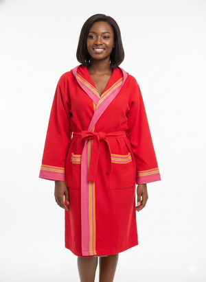 Kikoy Bathrobe / Gown – Handmade Kenyan Cotton Robe by Oneway Kenya