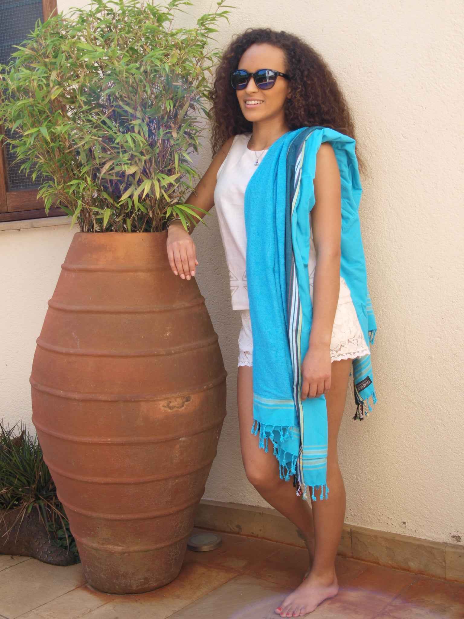 Kikoy Towel Lime Stripe - Vibrant, Versatile Beach & Bath Essential