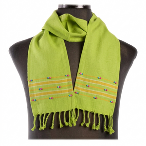 Kikoy Beaded Shawl - Lime