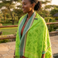 Printed Kikoy Wrap – Kichane Design (100% Cotton) White