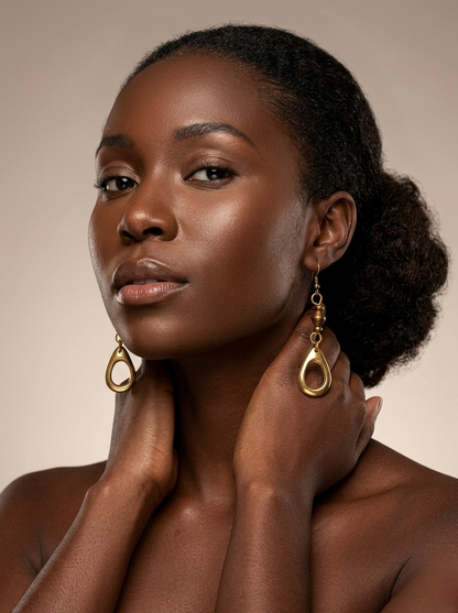 Lion's Mane Earrings - Bold Brass Jewelry by OneWay Kenya