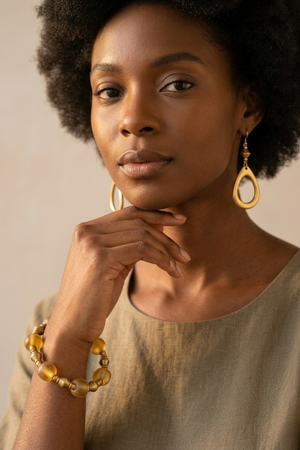 Lions Mane Bracelet and Earring Set - Elegant Bracelet & Earring Set