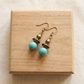 Liz Earrings - Turquoise & Wood Artisan Drop Jewelry | OneWay Kenya