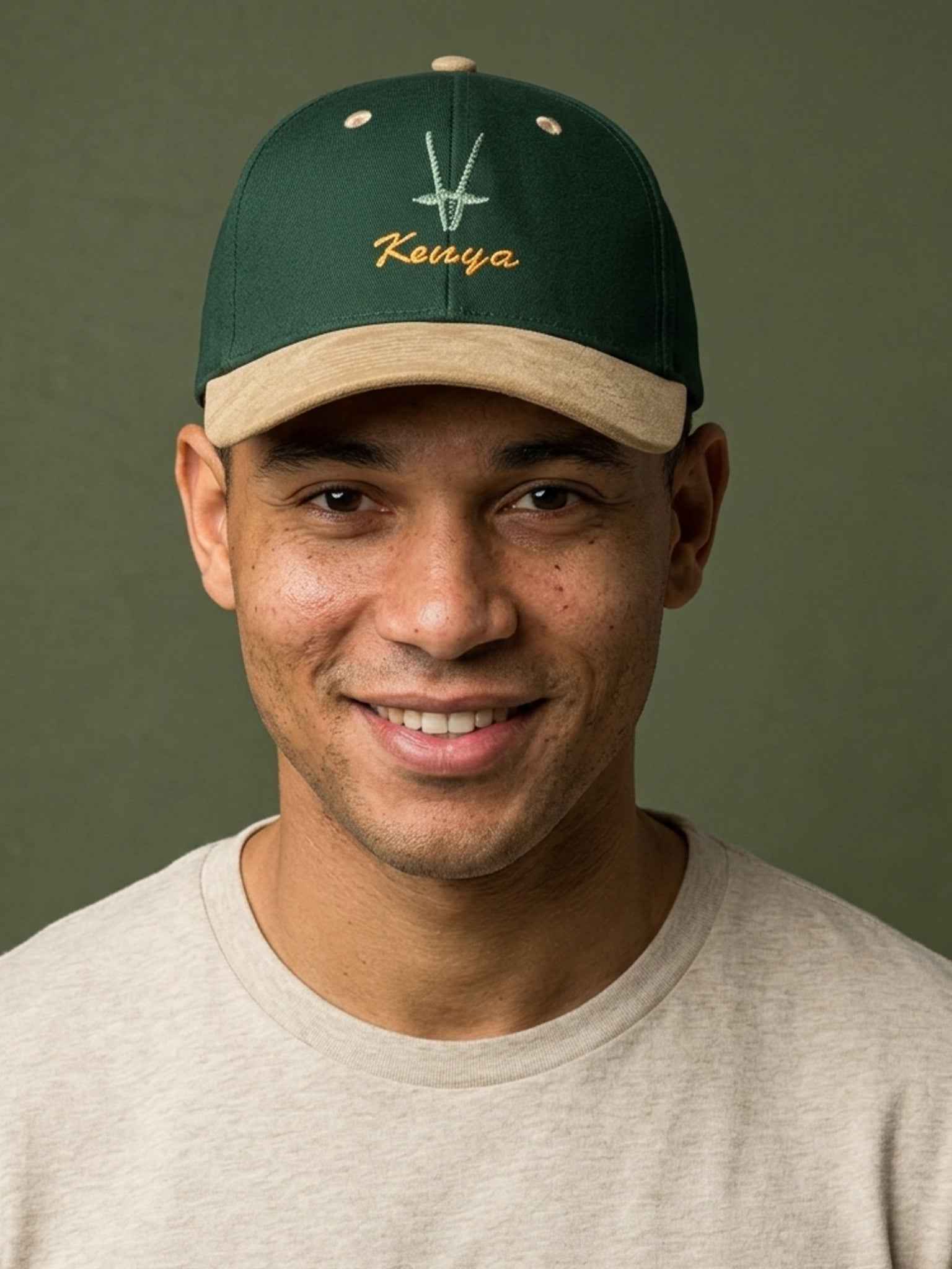 Small Antelope Kenya - Embroidered Leather Peak Cap