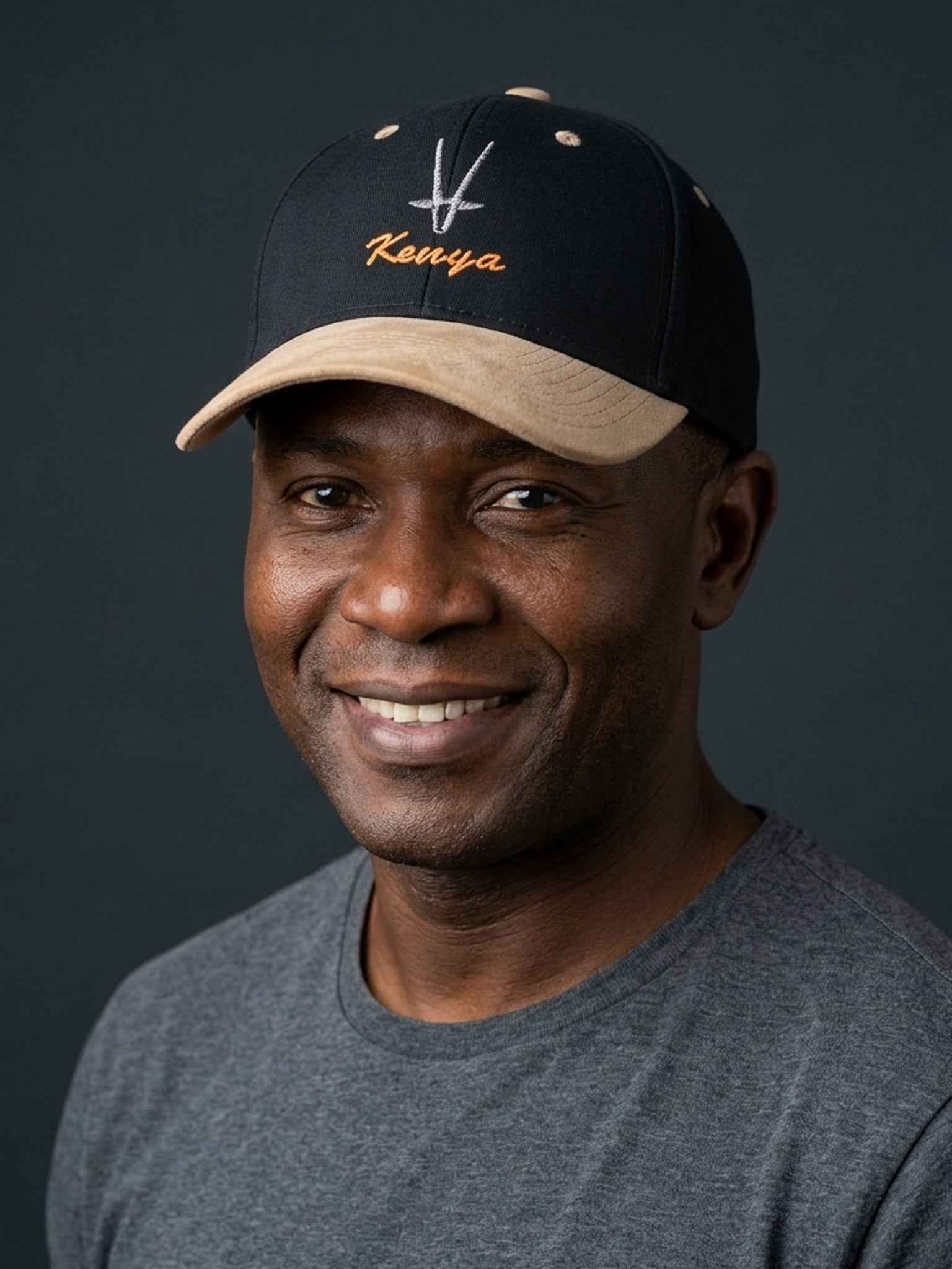 Small Antelope Kenya - Embroidered Leather Peak Cap