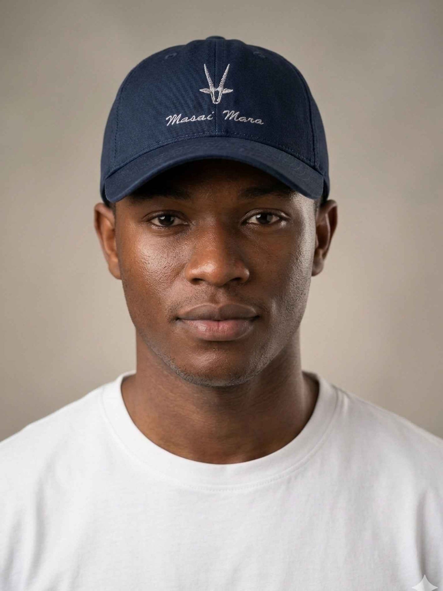 Maasai Mara Antelope Cap - Embroidered Cotton Twill Hat