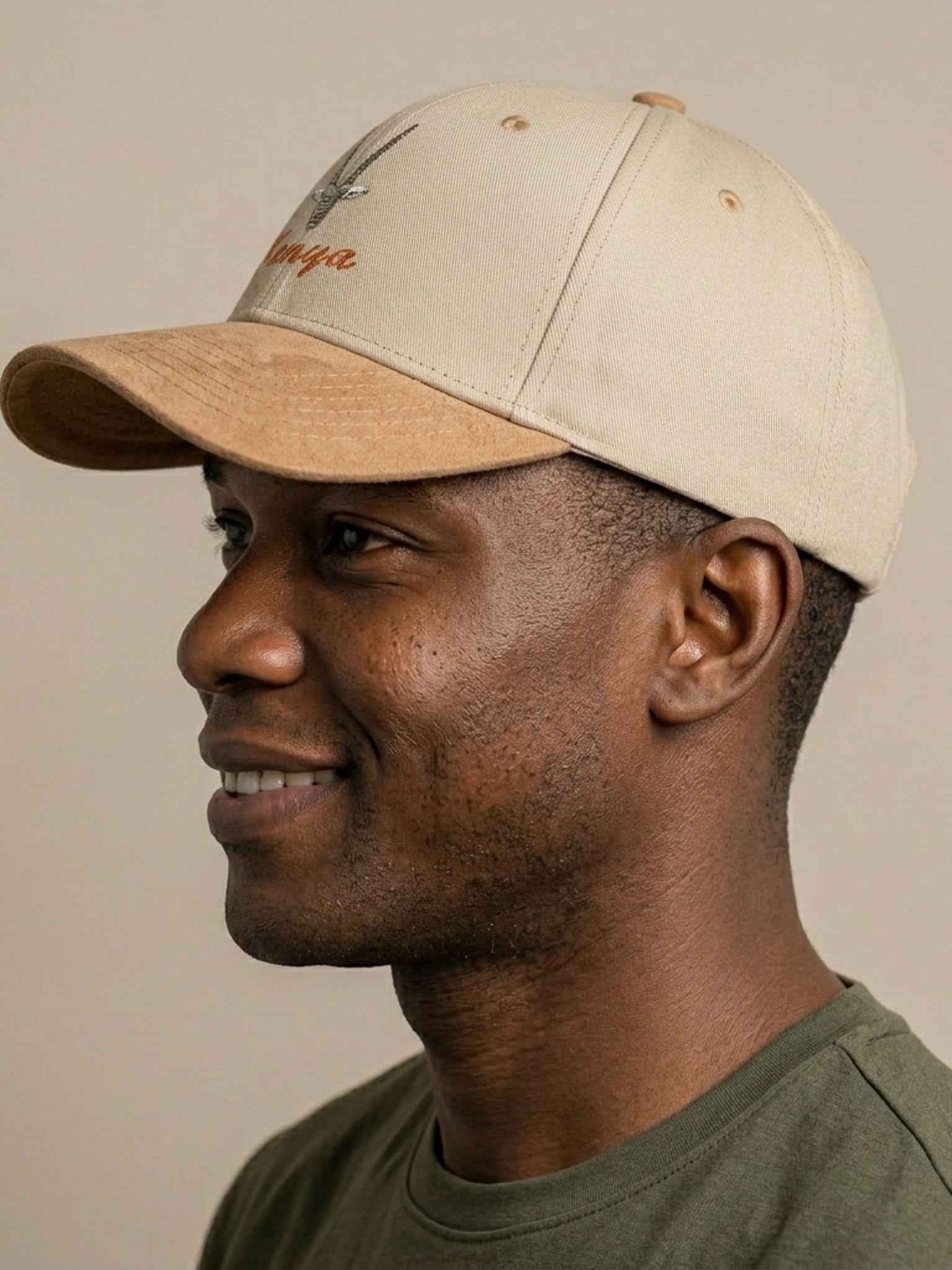 Small Antelope Kenya - Embroidered Leather Peak Cap