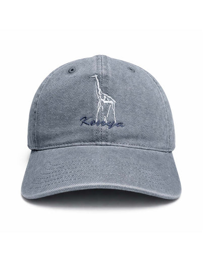 Pigment Washed Cap – Small Giraffe Kenya 100% Cotton Heavy Canvas Hat