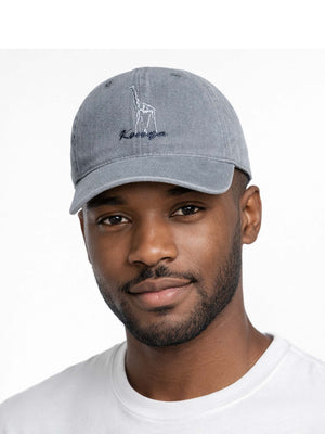 Pigment Washed Cap – Small Giraffe Kenya 100% Cotton Heavy Canvas Hat