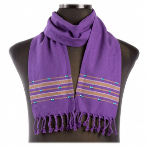 Kikoy Beaded Shawl - Purple