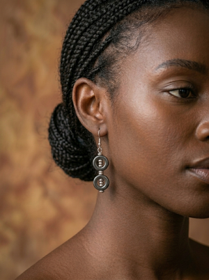 Racheal Earrings - Industrial Gunmetal & Silver Ring Jewelry | OneWay Kenya