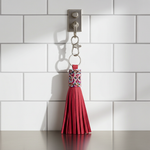 Leather Beaded Keychain - Blue - Onewaykenya