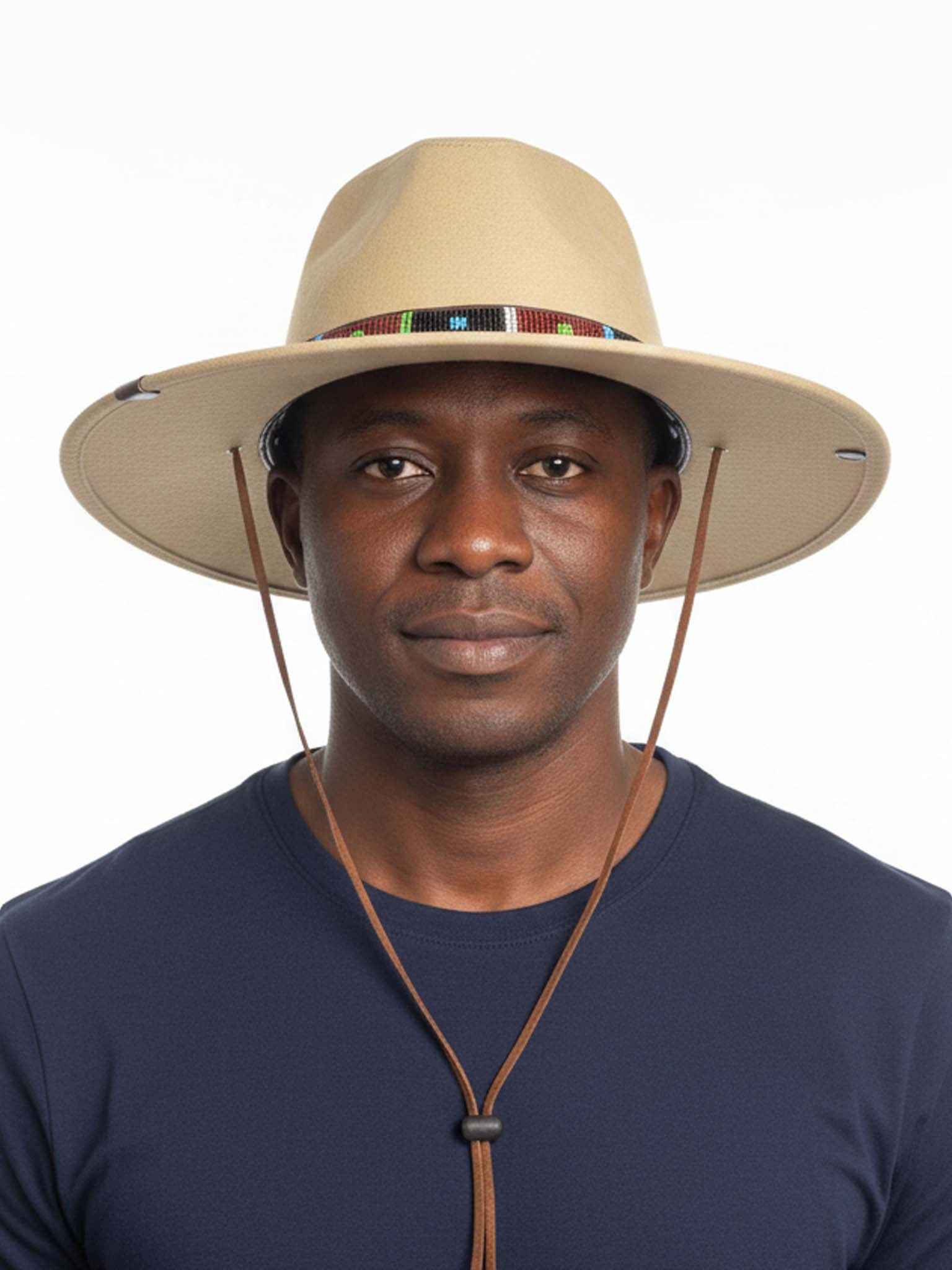 Safari Hat With Beaded Straps – Handcrafted Outdoor & Travel Hat 725 (Copy)