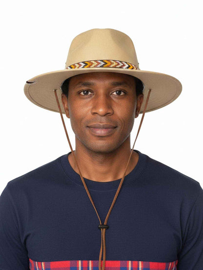 Safari Hat With Beaded Straps – Handcrafted Outdoor & Travel Hat 725 (Copy)