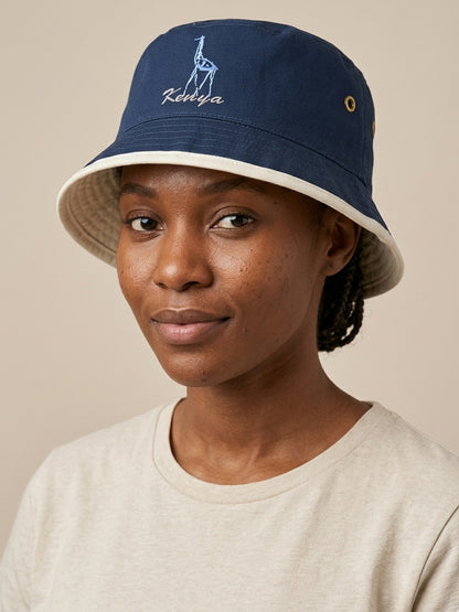 Small Giraffe Safari Bucket Hat - Embroidered Design
