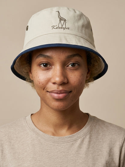 Small Giraffe Safari Bucket Hat - Embroidered Design