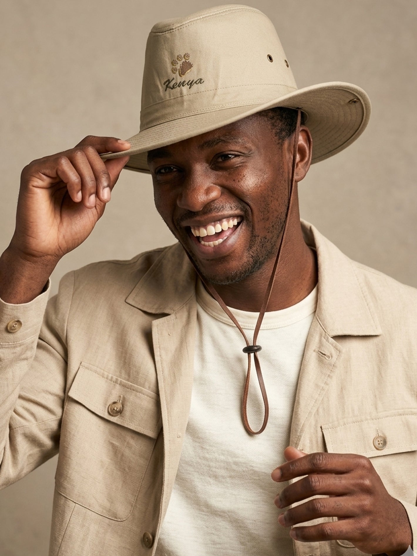 Small Paw Safari Hat - Embroidered Big Safari Hat for Adventure and Sun Protection