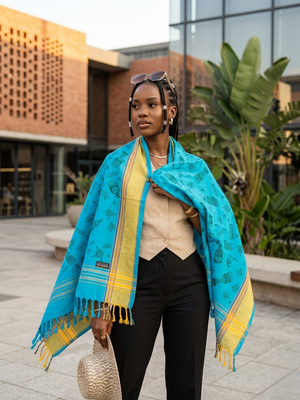 Printed Kikoy Wrap – Kichane Design (100% Cotton) Lime