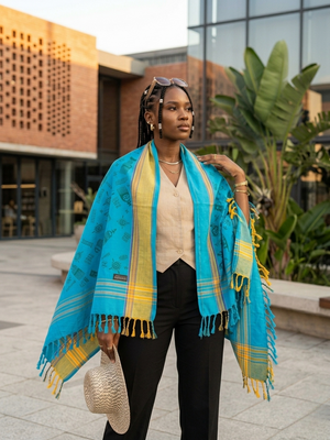 Printed Kikoy Wrap – Kichane Design (100% Cotton) Orange