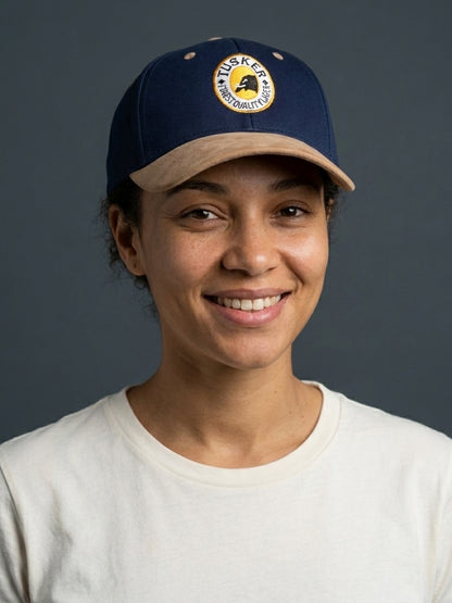 Tusker Embroidered Leather Peak Hat for Stylish Outdoor Adventures