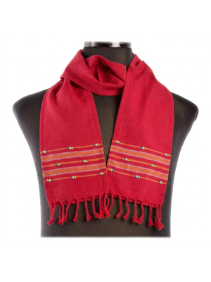 Kikoy Beaded Shawl - Red