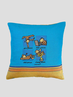 Kikoy Cushion Covers – 4 Fun Chimpanzee Prints | 100% Cotton, Handmade in Kenya