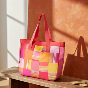 Kikoy Patchwork Bag - Black