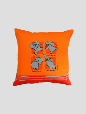 Kikoy Cushion Covers – 4 Fun Elephant Prints | 100% Cotton, Handmade in Kenya